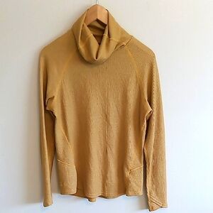Kuhl Petra Thermal Waffle Weave Top Size Medium Mustard Yellow